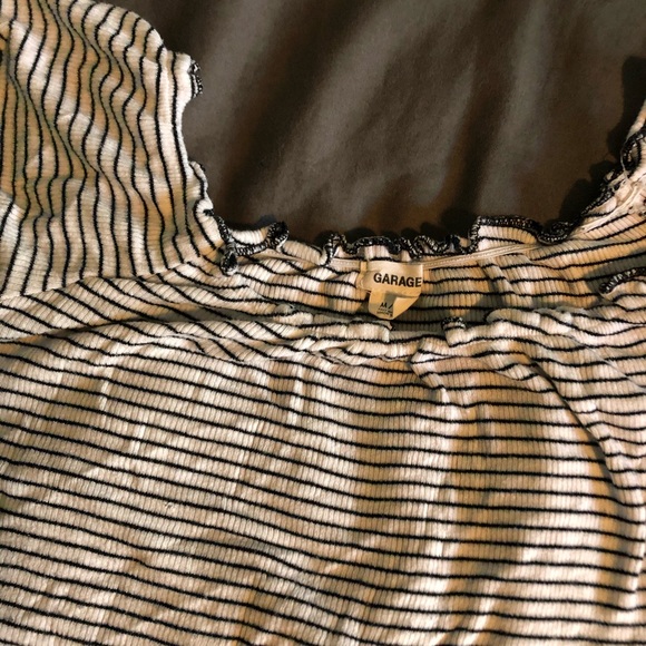 Size medium white and black stripped off the shoulder shirt from Garage. - Picture 2 of 3